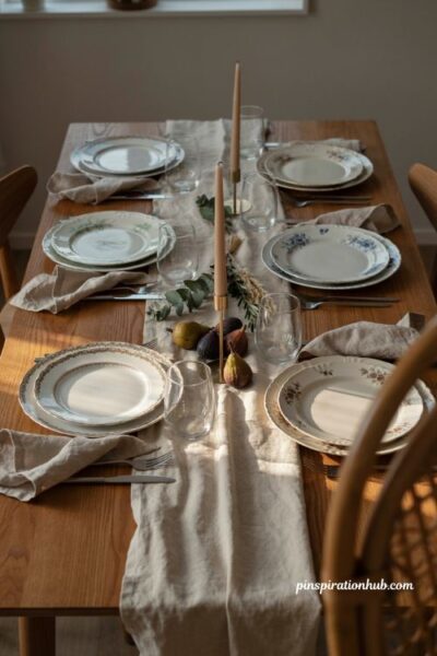 Easy Thanksgiving tablescapes with vintage china and modern pieces