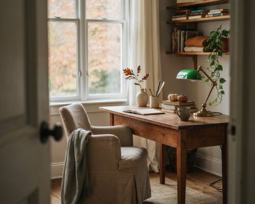 Fall office decor ideas for a warm and cozy home workspace