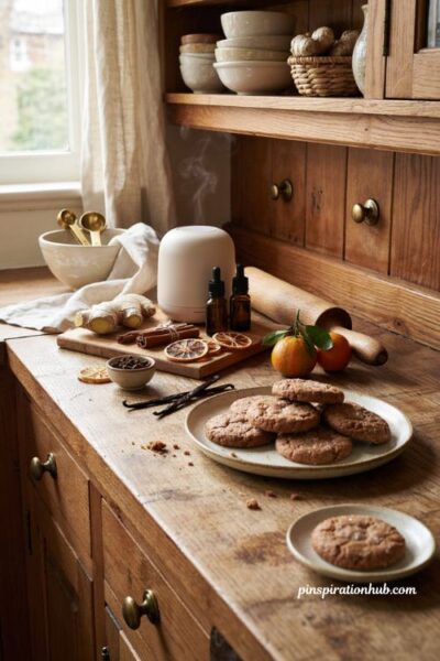 Gingersnap cookies fall diffuser blend with ginger cinnamon clove vanilla and tangerine