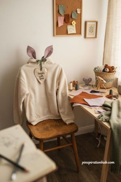 Halloween costume ideas for a nostalgic plush toy costume with diy felt ears