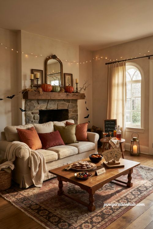 Halloween house party ideas for adults with cozy party decor
