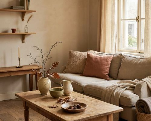 Minimalist fall decor ideas for a cozy neutral living room