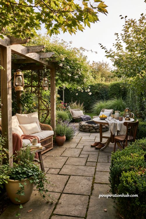 Outdoor seating area ideas with cozy garden spaces