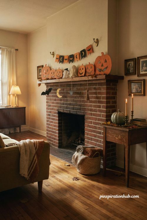 Retro Halloween decorations with vintage 1950s charm