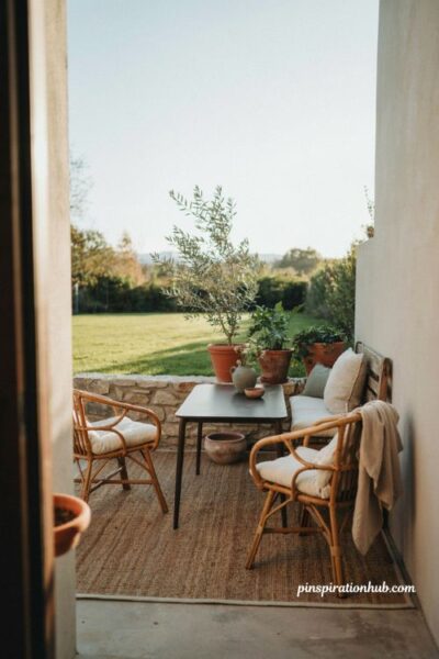 Small backyard ideas with mixed textures and materials