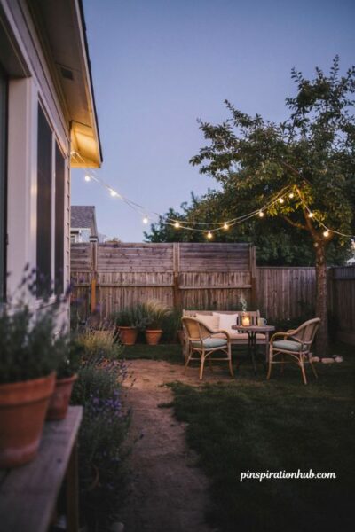 Small backyard string light ideas for cozy evenings