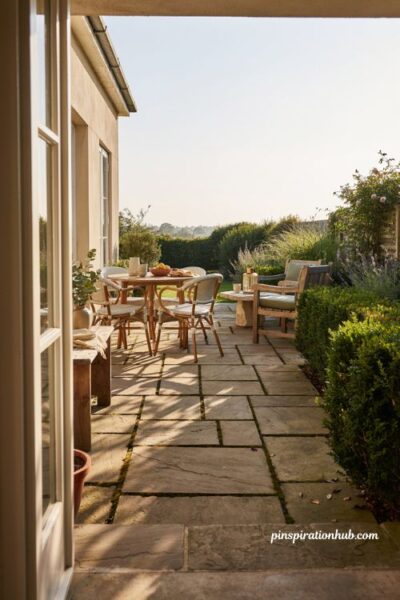 Sunlight seating ideas for a backyard patio and dining area