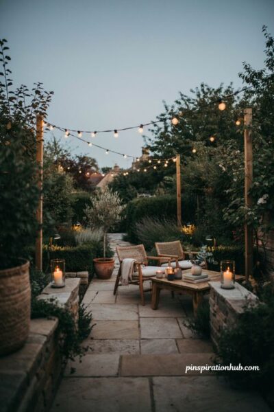 Warm outdoor lighting ideas for a cozy backyard patio