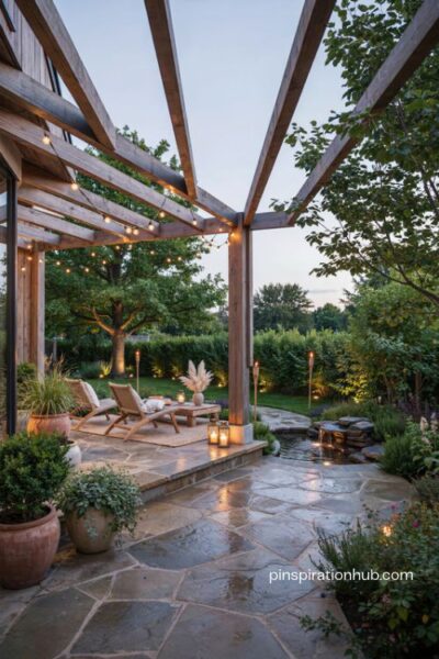 dream backyard lighting ideas with string lights lanterns and glowing garden paths